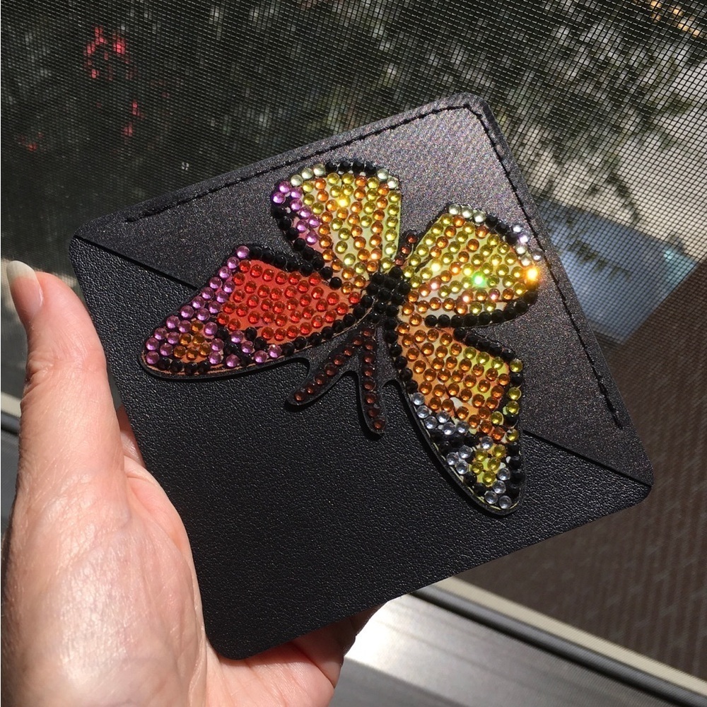 Diamond Art Butterfly Corner Bookmark, Colorful, Sparkly, Bling (ORNG/YLW/PINK)